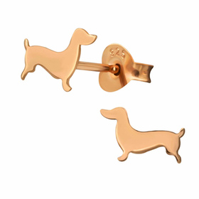 Dackel Hunde Ohrringe aus 925 Silber