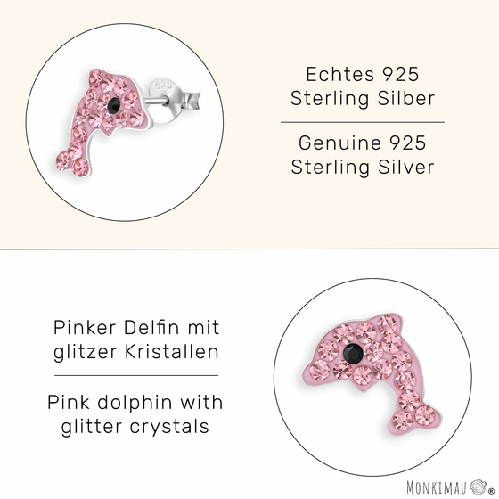 Delfin Kinder Ohrringe aus 925 Silber