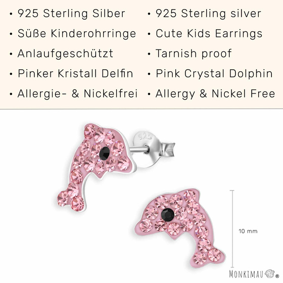 Delfin Kinder Ohrringe aus 925 Silber