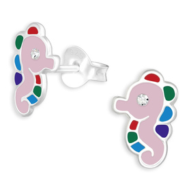Seepferdchen Kinder Ohrringe aus 925 Silber