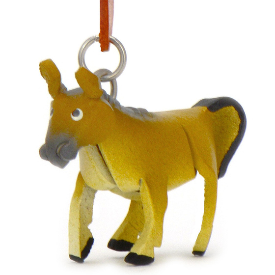 Auf dem Bild zu sehen ist ein Pferdemotiv aus Leder als Schlsselanhnger Figur