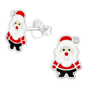 Weihnachtsmann Kinder Ohrringe aus 925 Silber