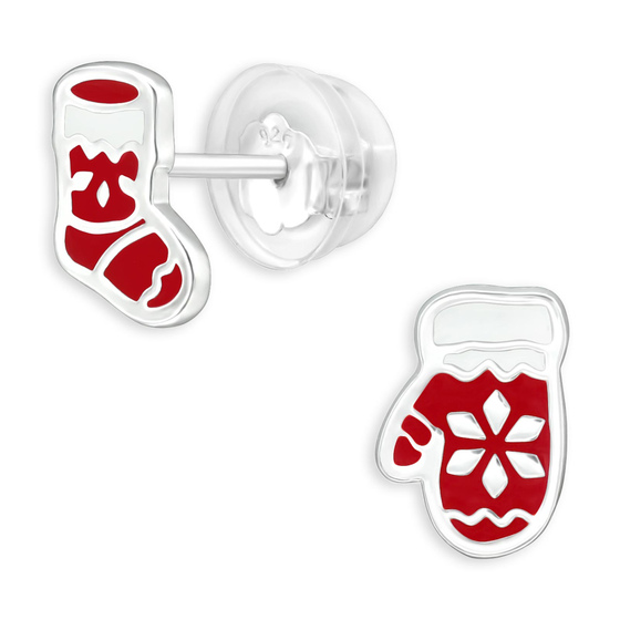 Winter Handschuhe und Socken Kinder Ohrringe aus 925 Silber