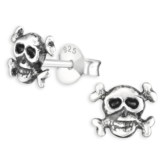 Totenkopf Ohrringe aus 925 Silber