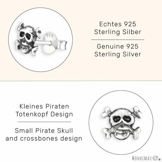 Totenkopf Ohrringe aus 925 Silber