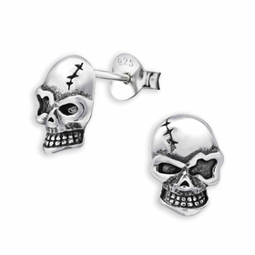Schädel Ohrstecker in 925 Sterling Silber | Edler Gothic...
