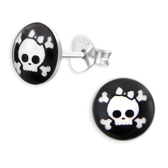 Totenkopf Kinder Ohrringe aus 925 Silber
