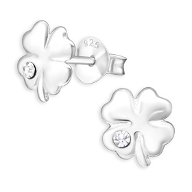 Kleeblatt Gl�cksbringer Ohrringe aus 925 Silber