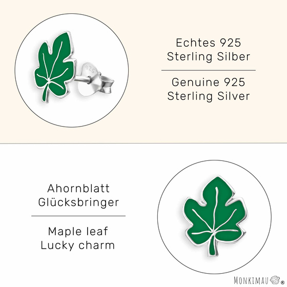 Blatt Kinder Ohrringe aus 925 Silber