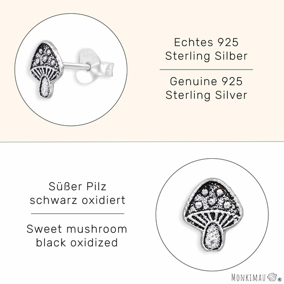 Pilz Ohrringe aus 925 Silber