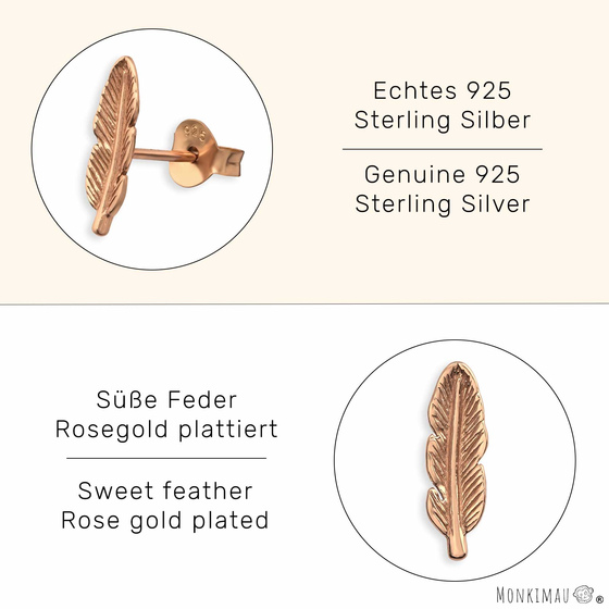 Feder Ohrringe aus 925 Silber