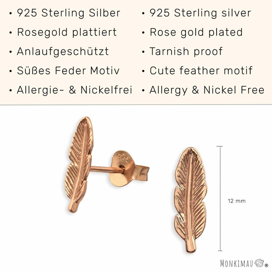 Feder Ohrringe aus 925 Silber