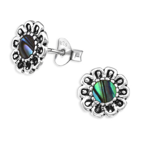 Blumen Ohrringe aus 925 Silber
