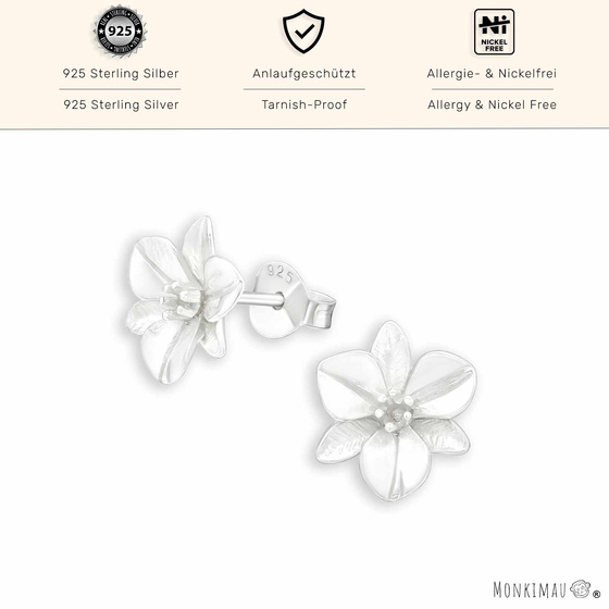 Blumen Ohrstecker aus 925 Sterling Silber | Perfektes Schmuckgeschenk fr Damen