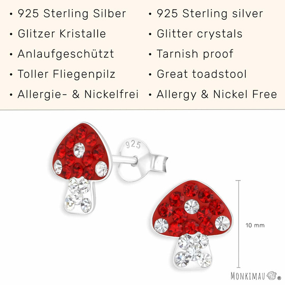 Fliegenpilz Kinder Ohrringe aus 925 Silber