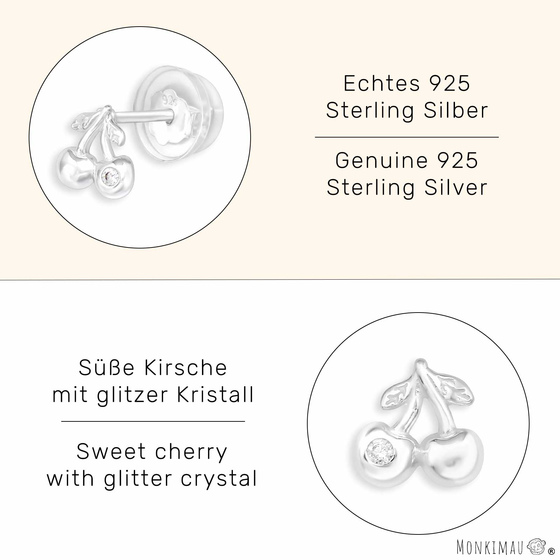 Kirschen Kinder Ohrringe aus 925 Silber