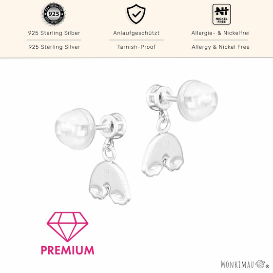Bezaubernde Kinderohrringe mit H�ngendem Regenbogen und Cubic Zirkonia in 925 Sterling Silber