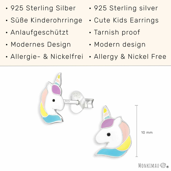 Einhorn Kinder Ohrringe aus 925 Silber