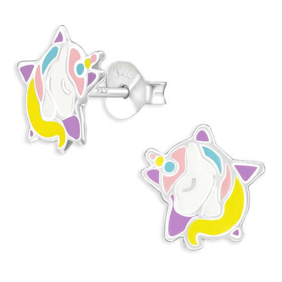 Einhorn Stern Kinder Ohrringe aus 925 Silber