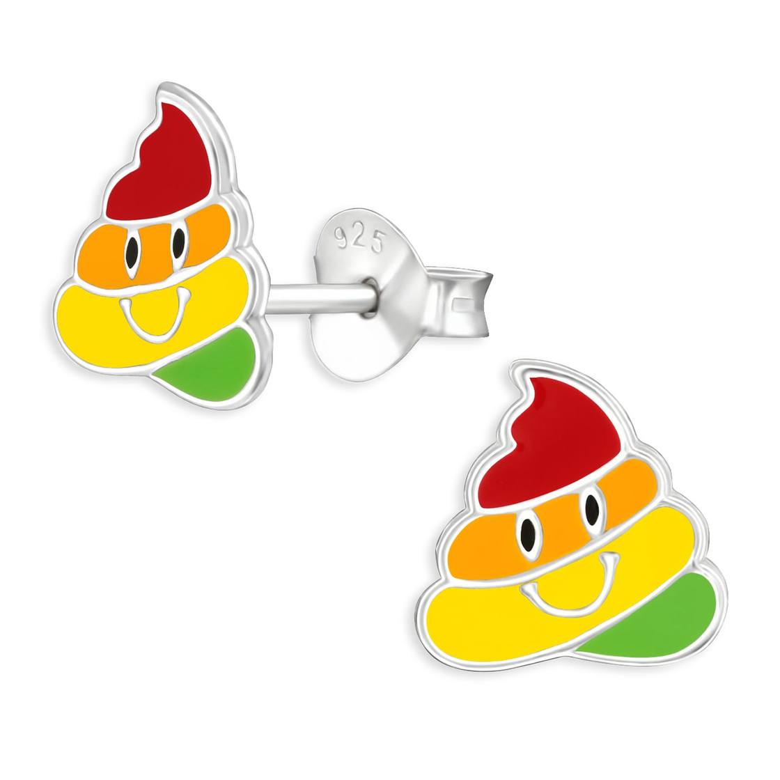 Kaka Emoji Kinder Ohrringe aus 925 Silber