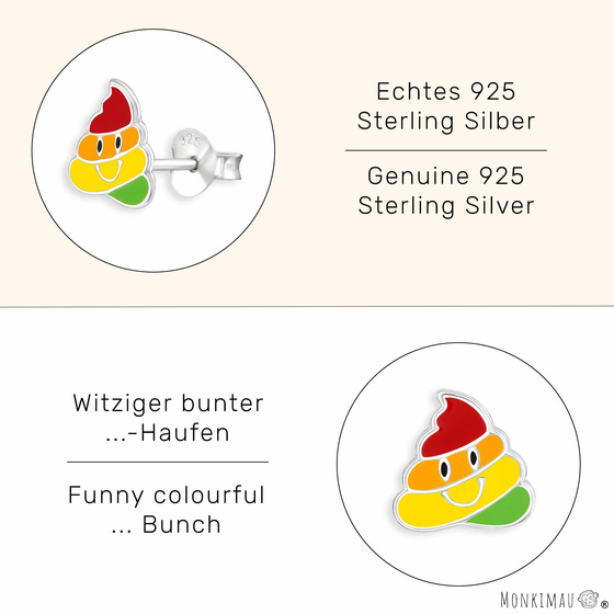 Kaka Emoji Kinder Ohrringe aus 925 Silber