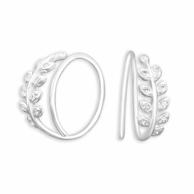 Zauberhafte Blatt Ohrhnger aus 925 Sterling Silber mit...
