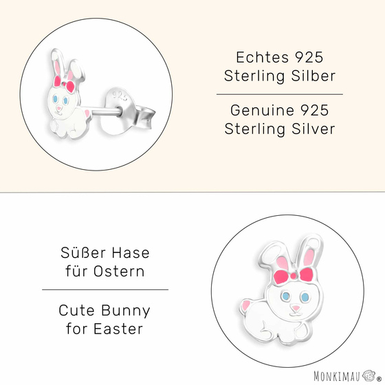 Kaninchen Kinder Ohrringe aus 925 Silber