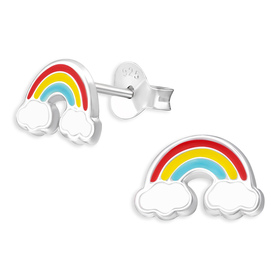 Regenbogen Kinder Ohrringe aus 925 Silber