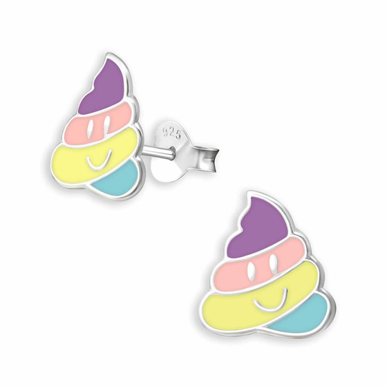 Lustige Kaka Emoji Ohrringe aus 925 Sterling Silber fr Kinder
