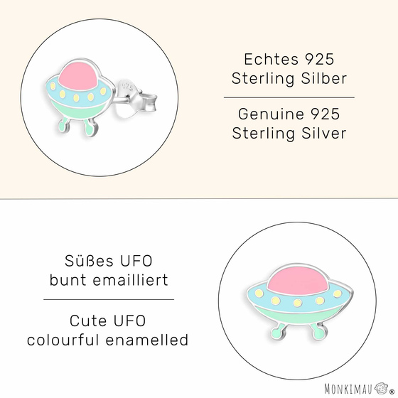 Ufo Kinder Ohrringe aus 925 Silber