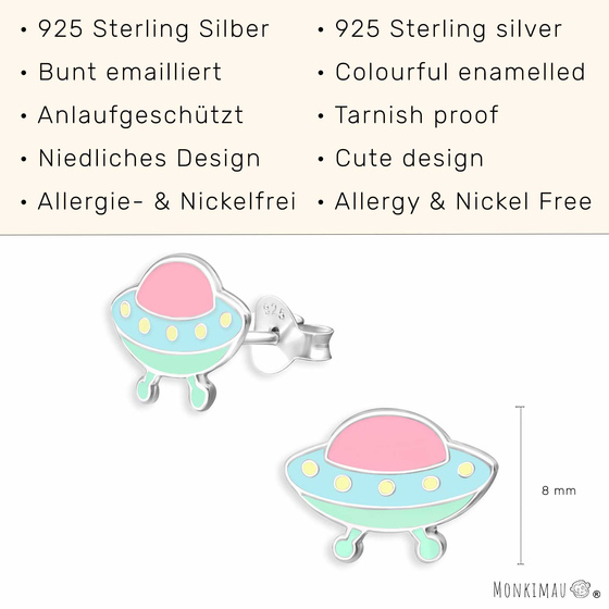 Ufo Kinder Ohrringe aus 925 Silber