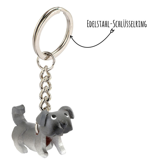 Mops Schlsselanhnger aus Leder