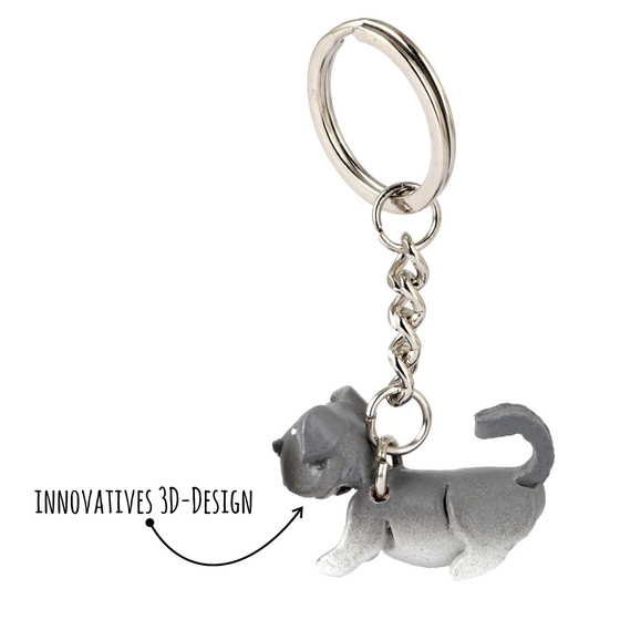 Mops Schlsselanhnger aus Leder