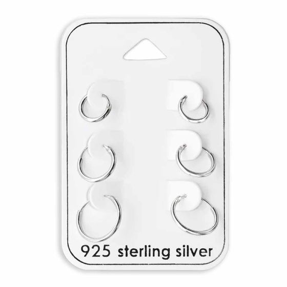 Exklusives Ohrreifen-Set aus 925 Sterling Silber ? Verschiedene Gr��en