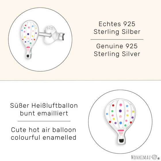 Hei�luftballon Kinder Ohrringe aus 925 Silber