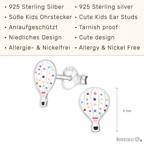 Hei�luftballon Kinder Ohrringe aus 925 Silber