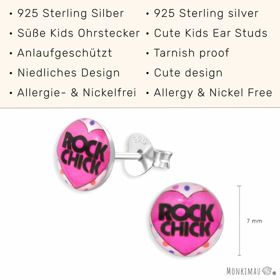 Rock Chick Kinder Ohrringe aus 925 Silber