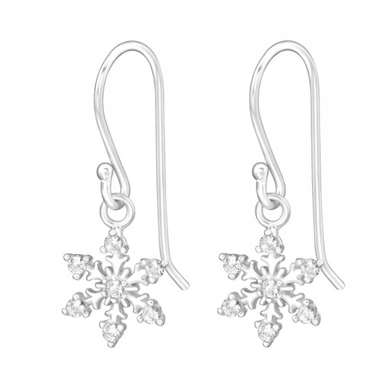 Schneeflocken Ohrstecker 925 Silber