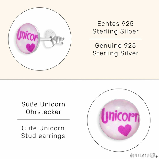Unicorn Kinder Ohrringe aus 925 Silber