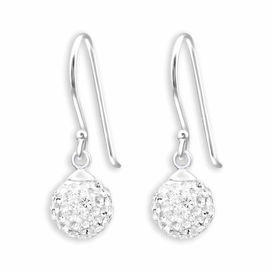 Exquisite 8mm Silberne Ohrstecker mit Kristall | 925 Sterling Silber