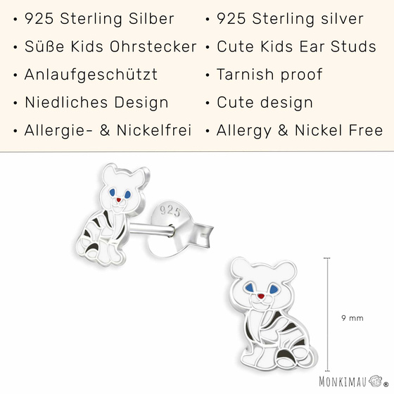 Katzen Kinder Ohrringe aus 925 Silber