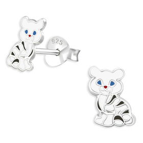 Katzen Kinder Ohrringe aus 925 Silber