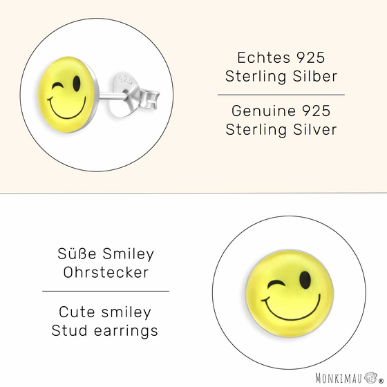 Emoji Kinder Ohrringe aus 925 Silber