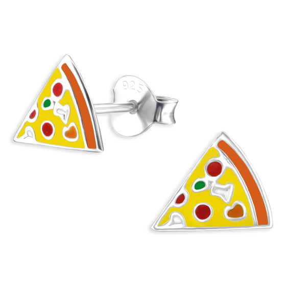 Pizza Kinder Ohrringe aus 925 Silber