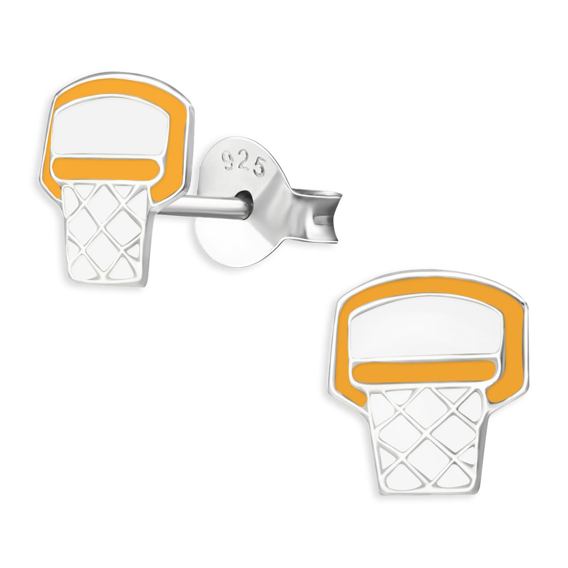 Basketball Korb Kinder Ohrringe aus 925 Silber