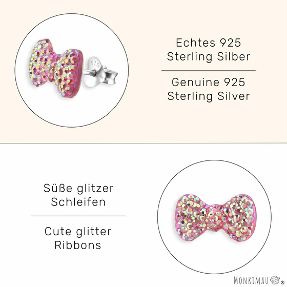 Schleifen Kinder Ohrringe aus 925 Silber