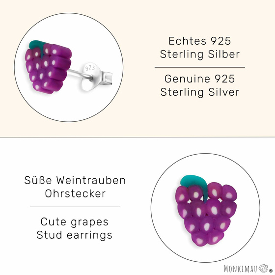Trauben Kinder Ohrringe aus 925 Silber