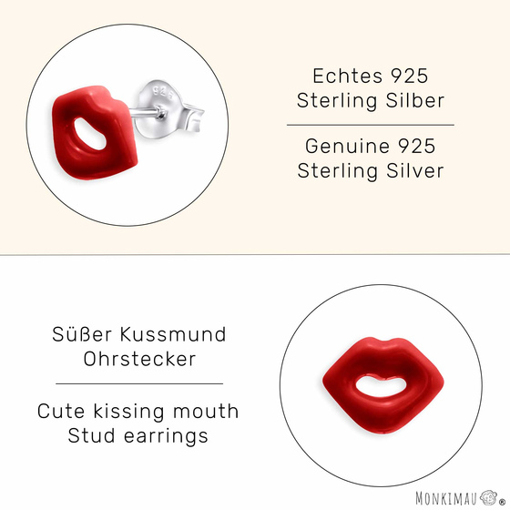 Kussmund Kinder Ohrringe aus 925 Silber