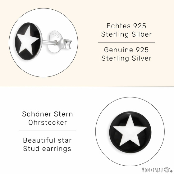 Stern Kinder Ohrringe aus 925 Silber
