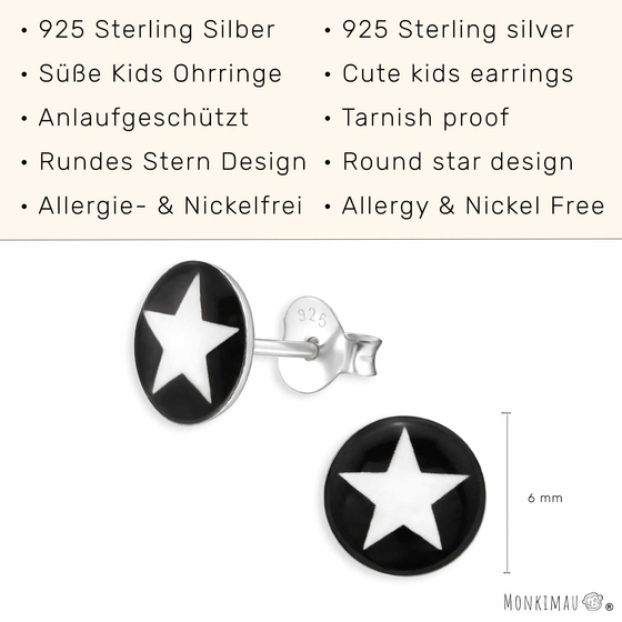 Stern Kinder Ohrringe aus 925 Silber
